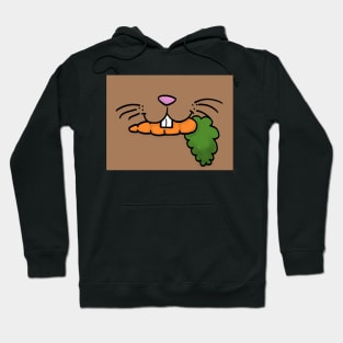 Bunny Mouth With Carrot Face Mask (Chocolate) Hoodie